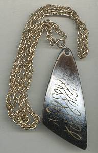 Necklace/1970's Abstract Enameled Pendent/Chain