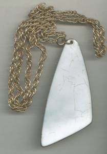 Necklace/1970's Abstract Enameled Pendent/Chain