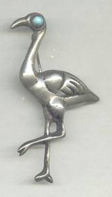 Brooch/1930's-40's Stork/Made In Mexico