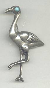 Brooch/1930's-40's Stork/Made In Mexico