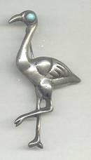 Brooch/1930's-40's Stork/Made In Mexico