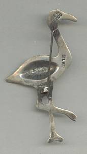 Brooch/1930's-40's Stork/Made In Mexico