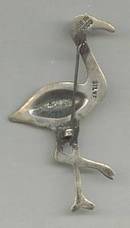 Brooch/1930's-40's Stork/Made In Mexico