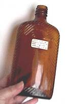 Bottle(s)/One Pint Size Amber Bottle W/Incised Design Detail
