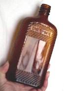 Bottle(s)/One Pint Size Amber Bottle W/Incised Design Detail