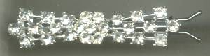 Hair Ornament/Barrett/Silvertone Rhinestone