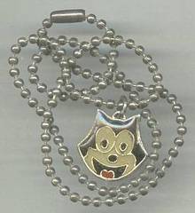 Necklace/Felix The Cat Enameled Pendent W/Ball Chain