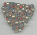 Brooch/Converted 1930's Dress or Fur Clip/Multi Stones W/Glass Pearls