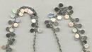 Necklace/1970's Retro Silvertone W/Dangling Discs
