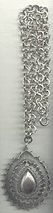Necklace/1960's-1970's Retro Pewter Like Molded Pendent
