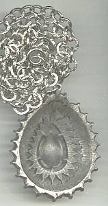 Necklace/1960's-1970's Retro Pewter Like Molded Pendent