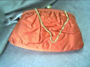 Purse/Stylemark by Mutterperl/Clutch/Orange-Red/Satinlike Fabric