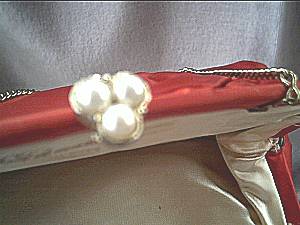 Purse/Stylemark by Mutterperl/Clutch/Orange-Red/Satinlike Fabric