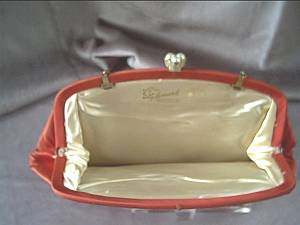 Purse/Stylemark by Mutterperl/Clutch/Orange-Red/Satinlike Fabric