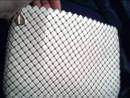 Purse/Whiting&Davis/White Shoulder Bag W/Gold Chain