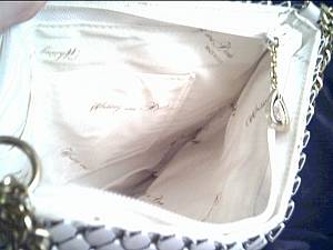 Purse/Whiting&Davis/White Shoulder Bag W/Gold Chain