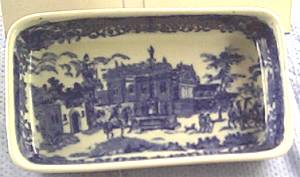 Porcelain/Seymour Mann Inc. Flow Blue/Rectangle Dish
