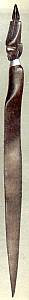 Ethnic Collectibles/Ebonized? Wood Carved Head Letter Opener/African Tribesman W/Mask&/orHeaddress