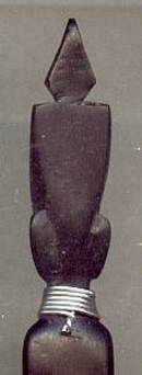 Ethnic Collectibles/Ebonized? Wood Carved Head Letter Opener/African Tribesman W/Mask&/orHeaddress