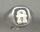 Ring/Boys/Sterling/Onyx/Initial A
