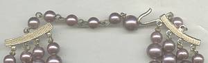 Necklace/1960's-1970's Japan 4-Strand Pearlized Rosey-Taupe Bead Choker