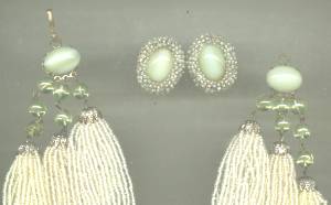 Set(s)Torsad Style Necklace & Ear Clips(Pale