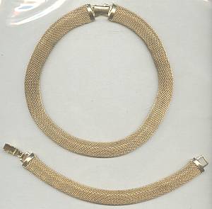 Set(s)/Goldtone Mesh Choker & Matching Bracelet