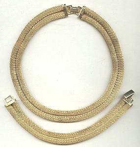 Set(s)/Goldtone Mesh Choker & Matching Bracelet