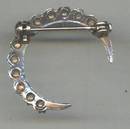 Brooch/Victorian Revival Cresent W/Faux Pearls