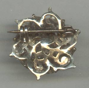 Brooch/Victorian Style W/Faux Pearls/Glass Turquoise&Some Black Enamel