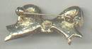 Brooch/C.1980's Small Black Enamel Bow W/RS