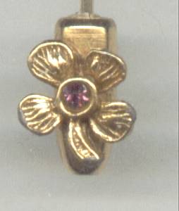 Stick Pin/Lapel Pin GT Victorian revival Style W/Faux Seed Pearls&RS