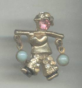Brooch/Pin/Small Chinse Water Boy Figural