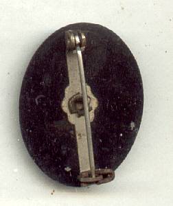 Brooch/Pin/Small Pastic Cameo/Black With White Lady Profile