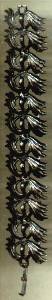 Bracelet/Links/Black Enamel in a Feather Motif