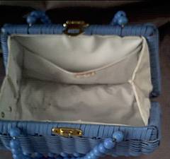 Purse/Straw/C. 1960's-1970's Turquoise