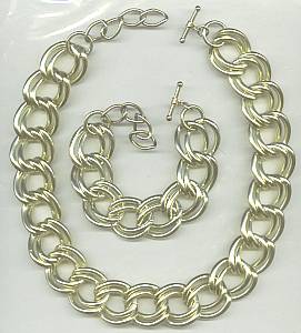 Set(s)Large GT Link Necklace & Bracelet W/Toggle Clasps