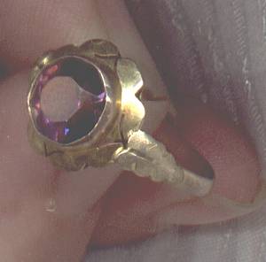 Ring/C.1895 ?Gold W/Large ?Amethyst