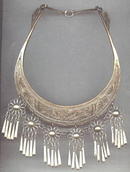 Necklace/Neck Cuff or Plate/Floral Dangles/Middle Eastern
