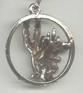 Necklace/Southwest Style ST W/Cactus Motif Pendent