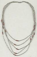 Necklace/Southwest Style 5 Strands Liquid Silver Type