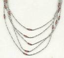 Necklace/Southwest Style 5 Strands Liquid Silver Type
