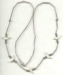 Necklace/Southwest Style ST W/Carved Bird Fetishes