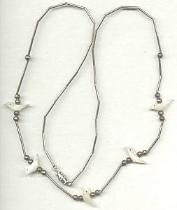 Necklace/Southwest Style ST W/Carved Bird Fetishes
