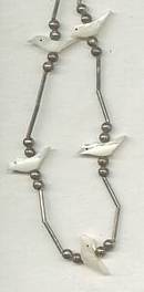 Necklace/Southwest Style ST W/Carved Bird Fetishes