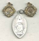 Religious/ ST. Dymphna&2-Tiny Medals