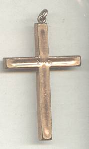 Religious/ Gold Topped Cross W/S.&C. Initials