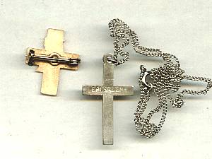 Religious/Tourist Souvenirs/Cross Pin W/Dove & Jeruselum Cross