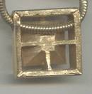 Necklace/Designer AVON GT Snake Chain W/LG SQ Glass Stone