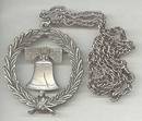 Necklace/Designer/RAFAELIAN Cranston,RI/Pewtwe Color Metal Wreth W?Liberty Bell